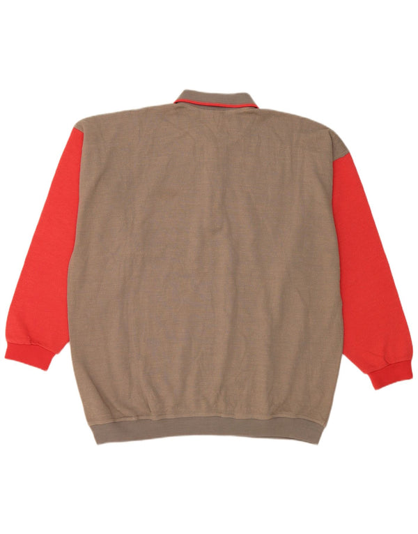 Felpa da uomo con collo alto Mc Crae's, maglione XL, cotone color block grigio