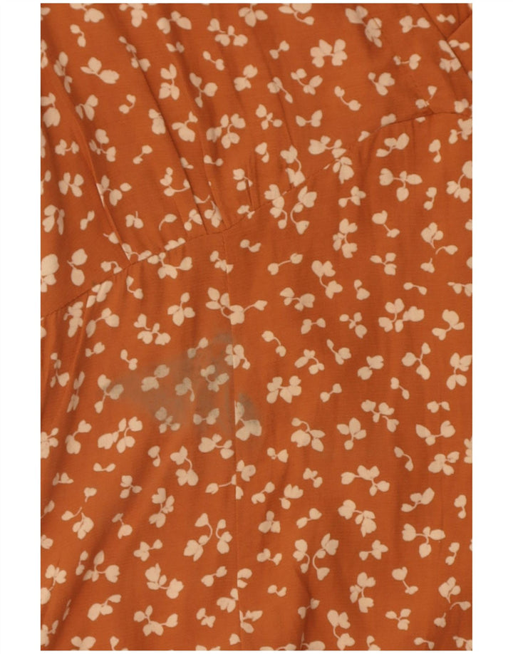 Vestito estivo da donna French Connection UK 12 Viscosa floreale arancione medio