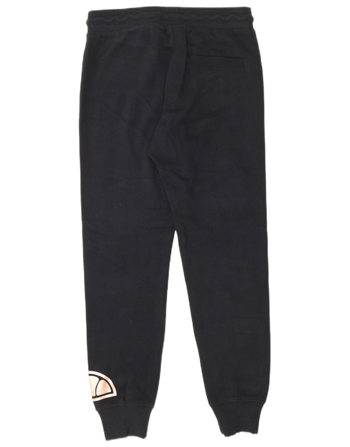 Ellesse Pantaloni da tuta con grafica da donna Joggers UK 10 Small Cotone nero