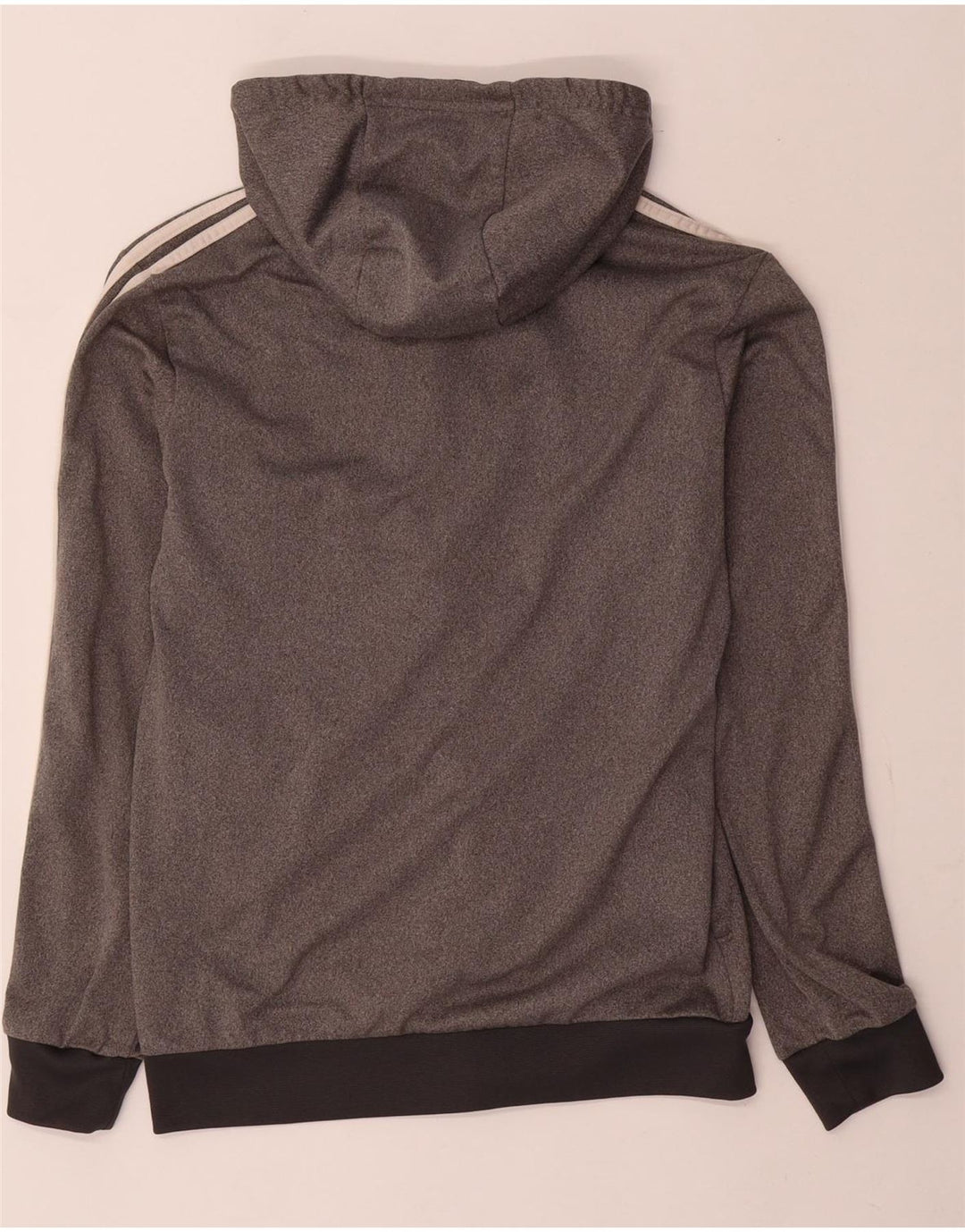 Maglione con cappuccio e zip da uomo Adidas UK 34/36 piccolo poliestere grigio