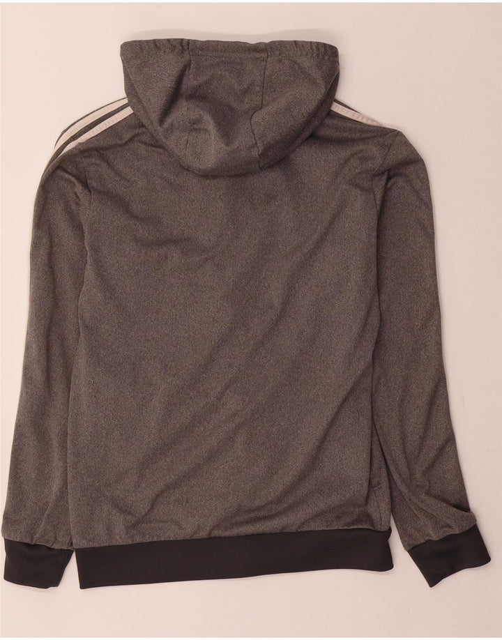 Maglione con cappuccio e zip da uomo Adidas UK 34/36 piccolo poliestere grigio