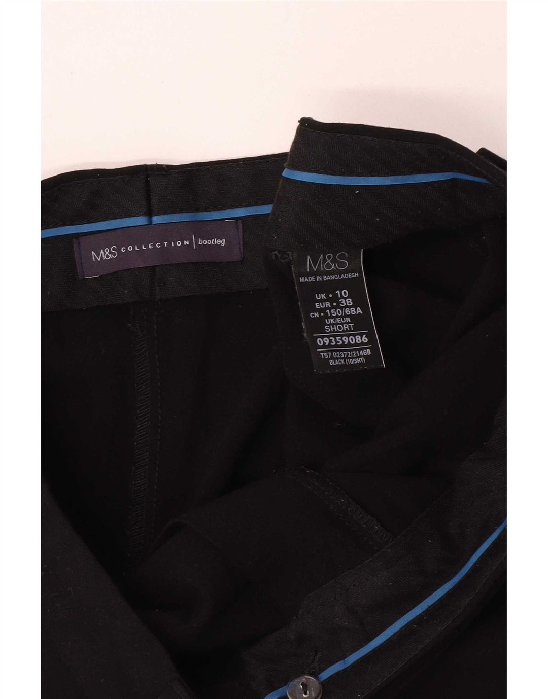 Pantaloni da abito bootcut da donna Marks & Spencer UK 10 piccoli W30 L28 neri