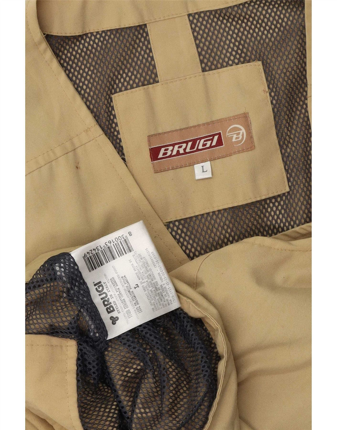 Gilet da uomo Brugi UK 40 Large in poliestere kaki