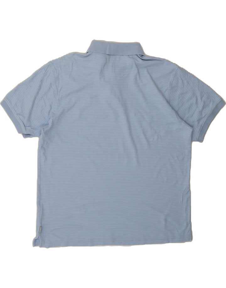 IZOD Mens Polo Shirt XL Blue Striped Cotton Vintage Izod and Second-Hand Izod from Messina Hembry 