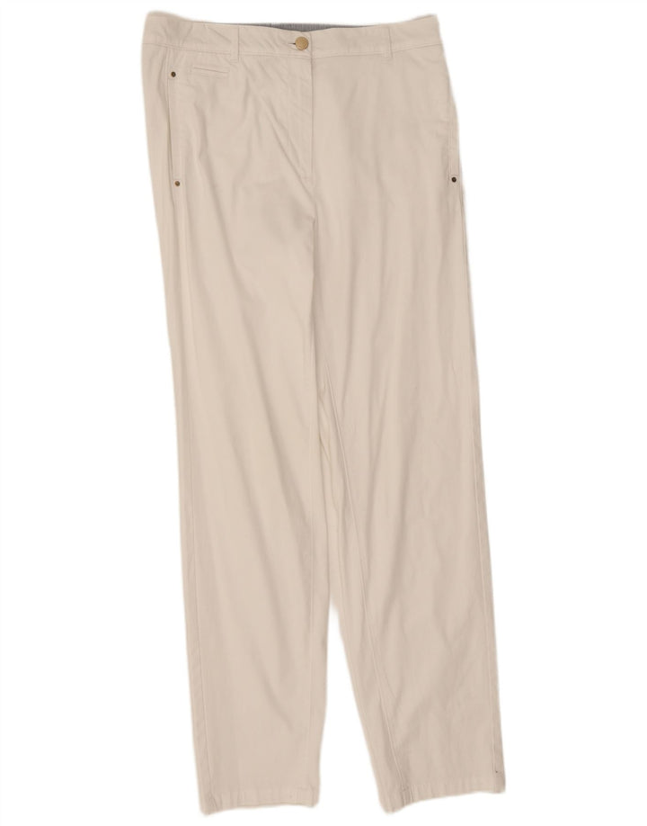 Pantaloni chino dritti da donna Marks & Spencer UK 12 Medium W32 L30 Bianco