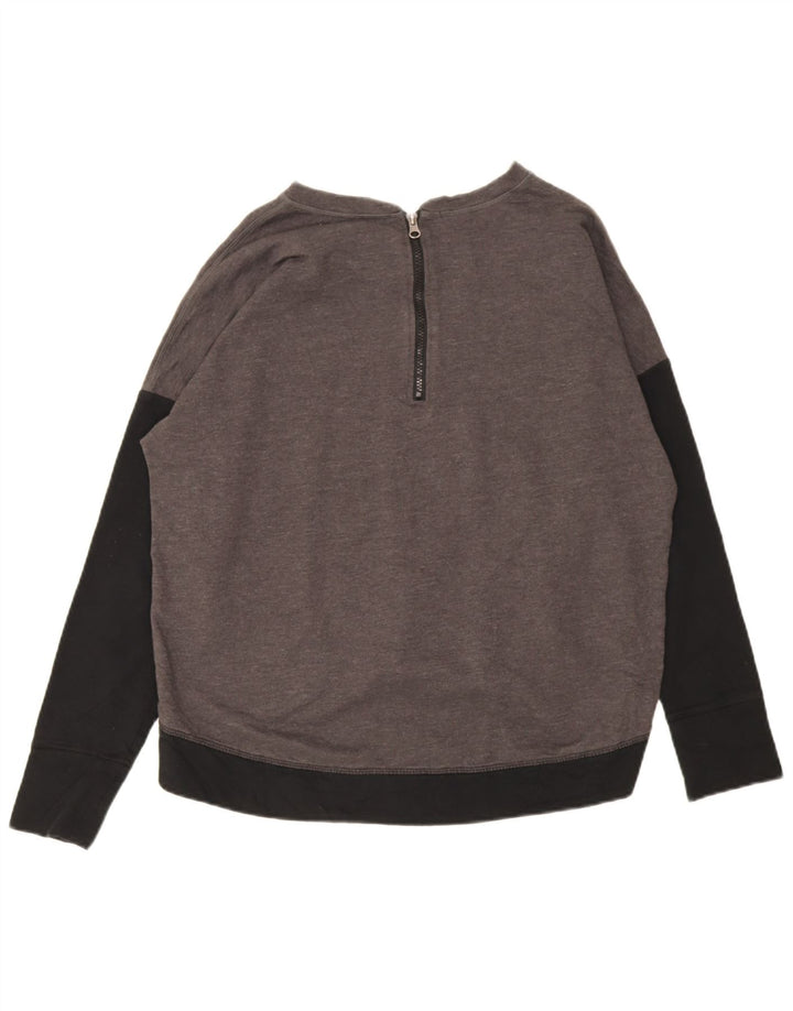 Felpa corta da donna CHAMPION, maglione UK 16, grande, grigio, color block