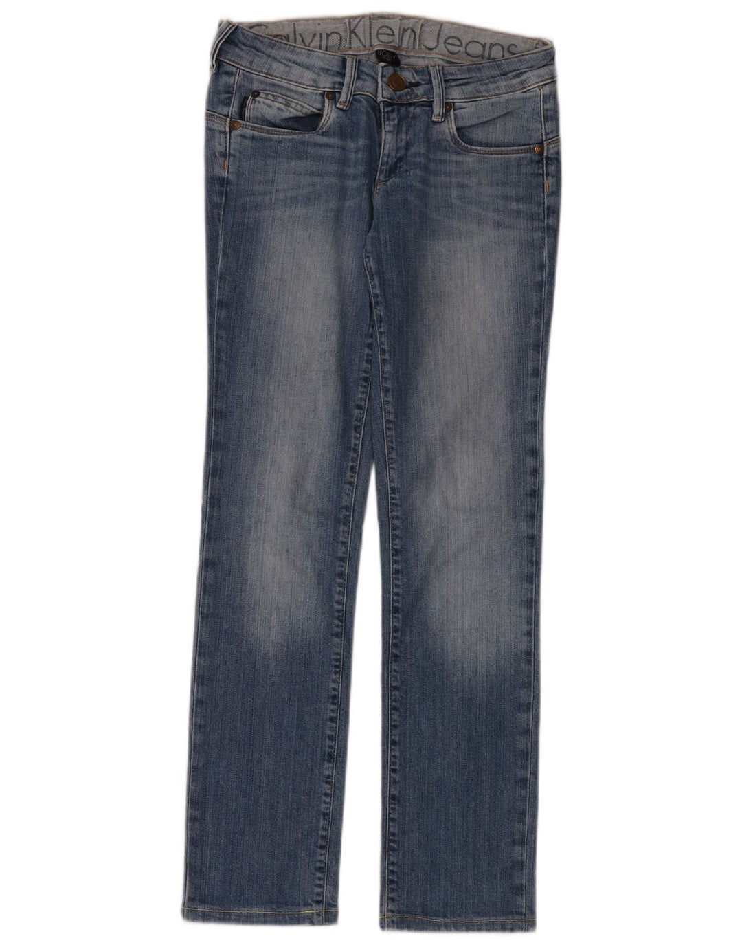 Jeans dritti da donna Calvin Klein W26 L30 cotone blu