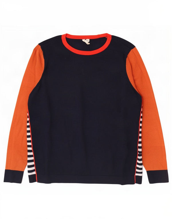Maglione maglione con scollo a barca da donna di White Stuff UK 16 grande blu navy