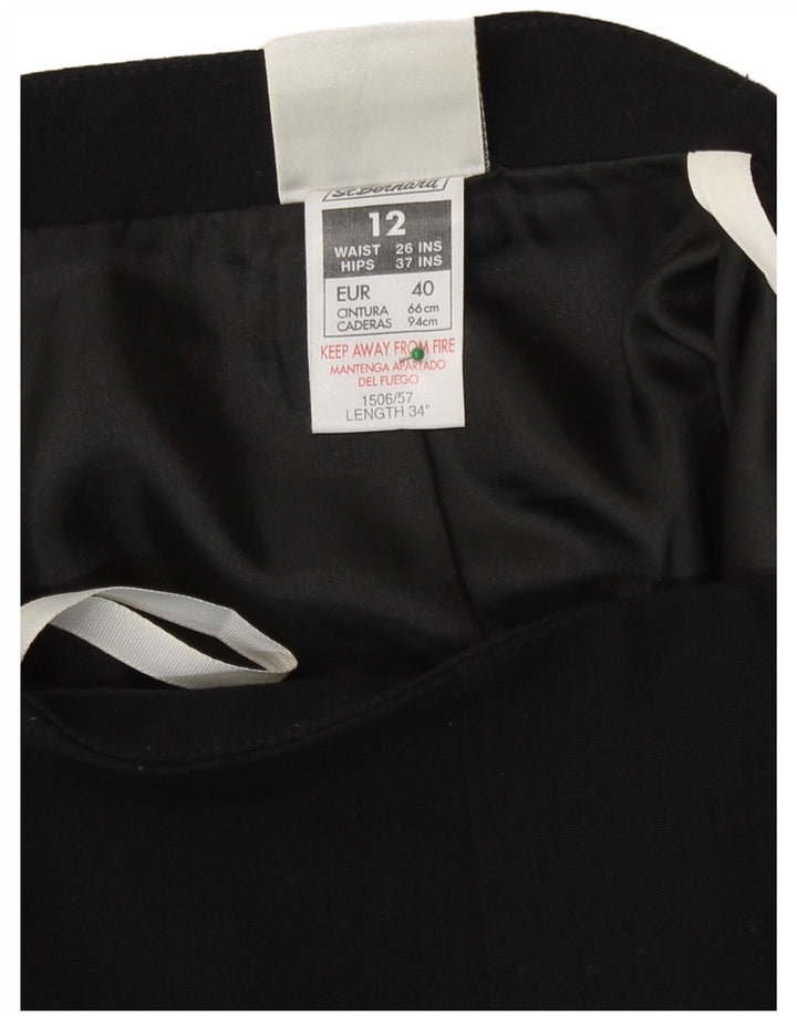Gonna longuette da donna St. Bernard UK 12 media W26 poliestere nero