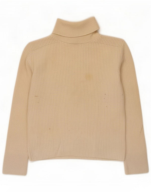 Maglione da donna Benetton a collo alto corto UK 14 Large in lana bianca