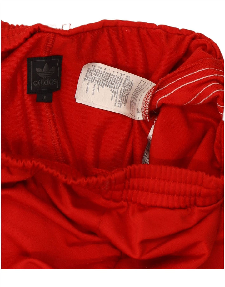 Pantaloni da tuta Adidas da uomo piccoli in poliestere rosso