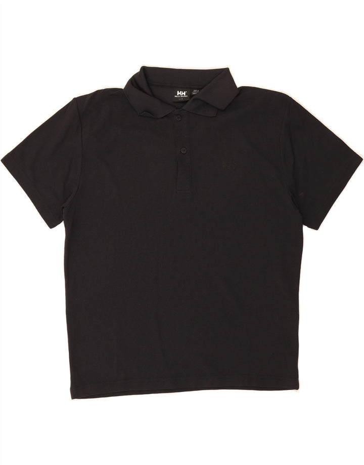 HELLY HANSEN Mens Polo Shirt Large Black Nylon Vintage Helly Hansen and Second-Hand Helly Hansen from Messina Hembry 