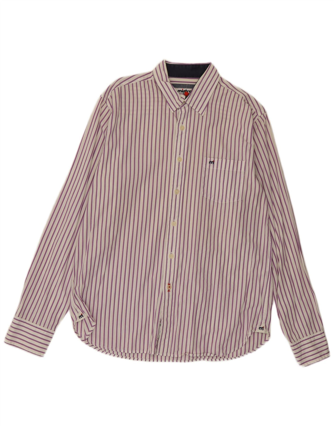 Camicia da uomo Mistral a righe bianche medie