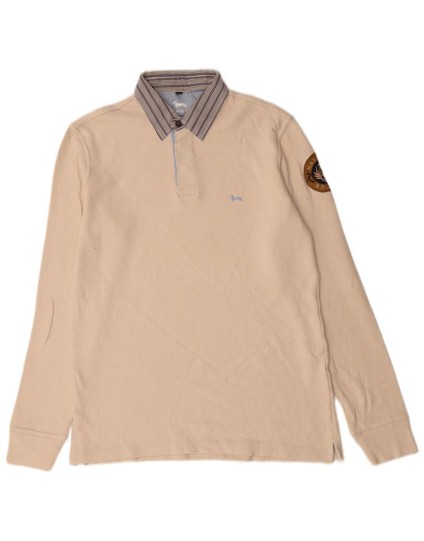 Polo da rugby da uomo a maniche lunghe vestibilità regolare Harmont & Blaine beige medio