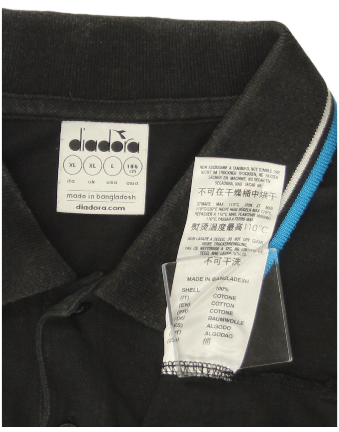 Polo DIADORA Uomo XL Cotone Nero