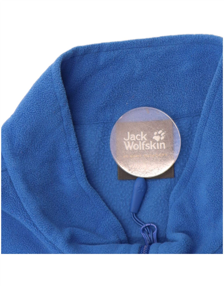 Maglione in pile da uomo con zip e collo Jack Wolfskin UK 50 3XL poliestere blu