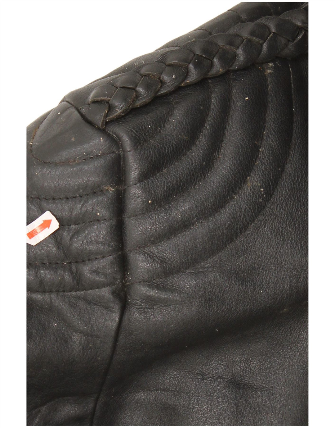 Giacca da motociclista in pelle vintage da donna UK 22 3XL Pelle nera