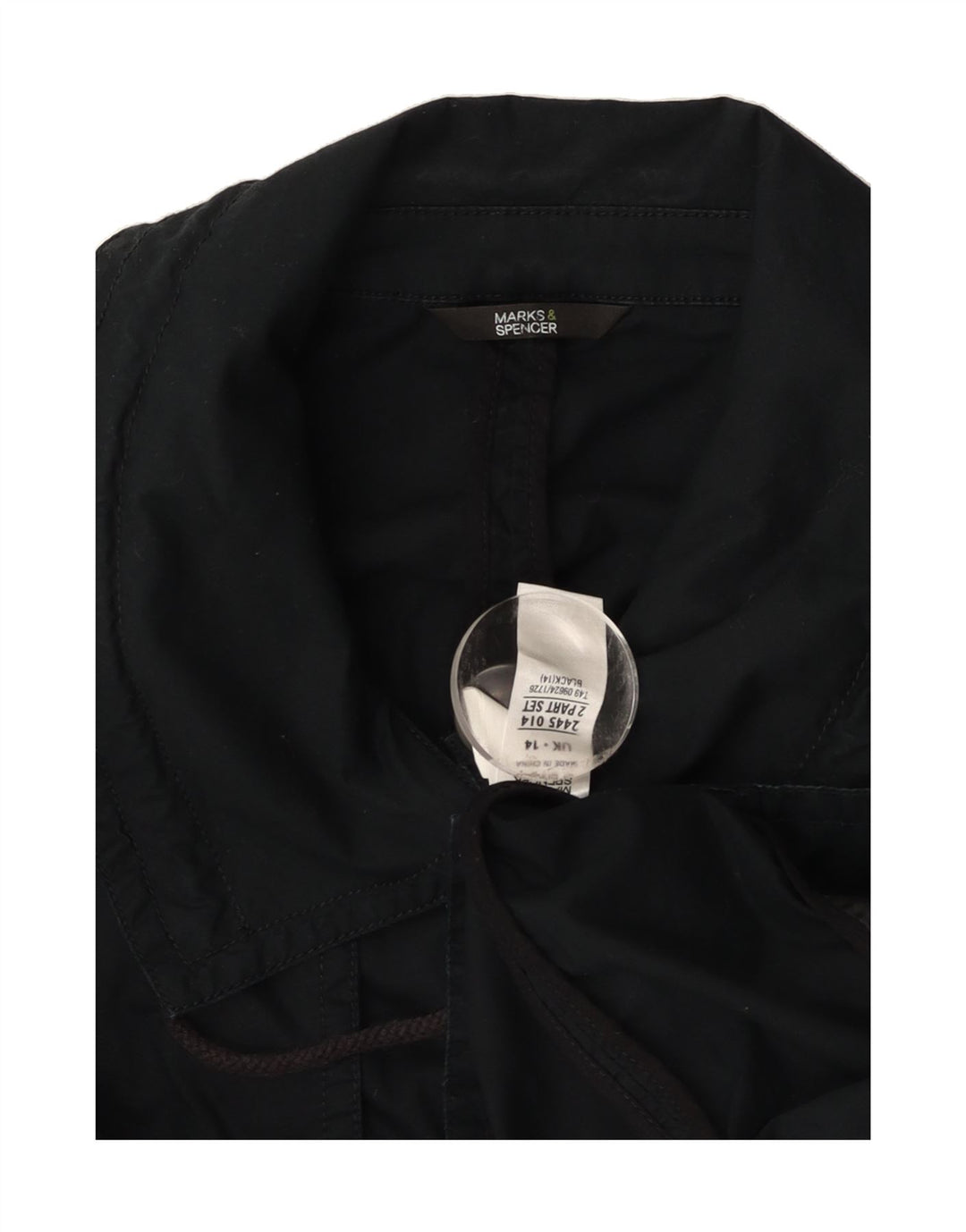 MARKS & SPENCER Womens Jacket UK 14 Large Black Vintage Marks & Spencer and Second-Hand Marks & Spencer from Messina Hembry 