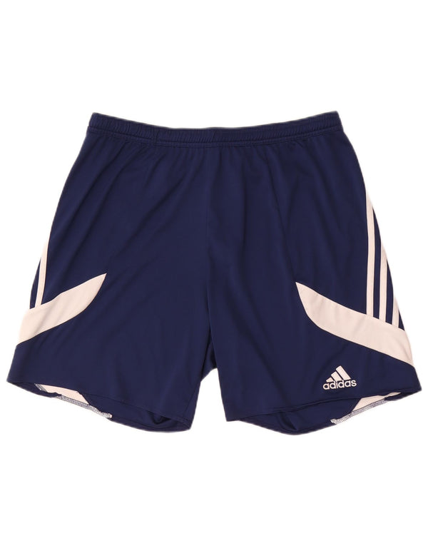 Pantaloncini sportivi Adidas Climalite da uomo di grandi dimensioni in poliestere color block blu navy