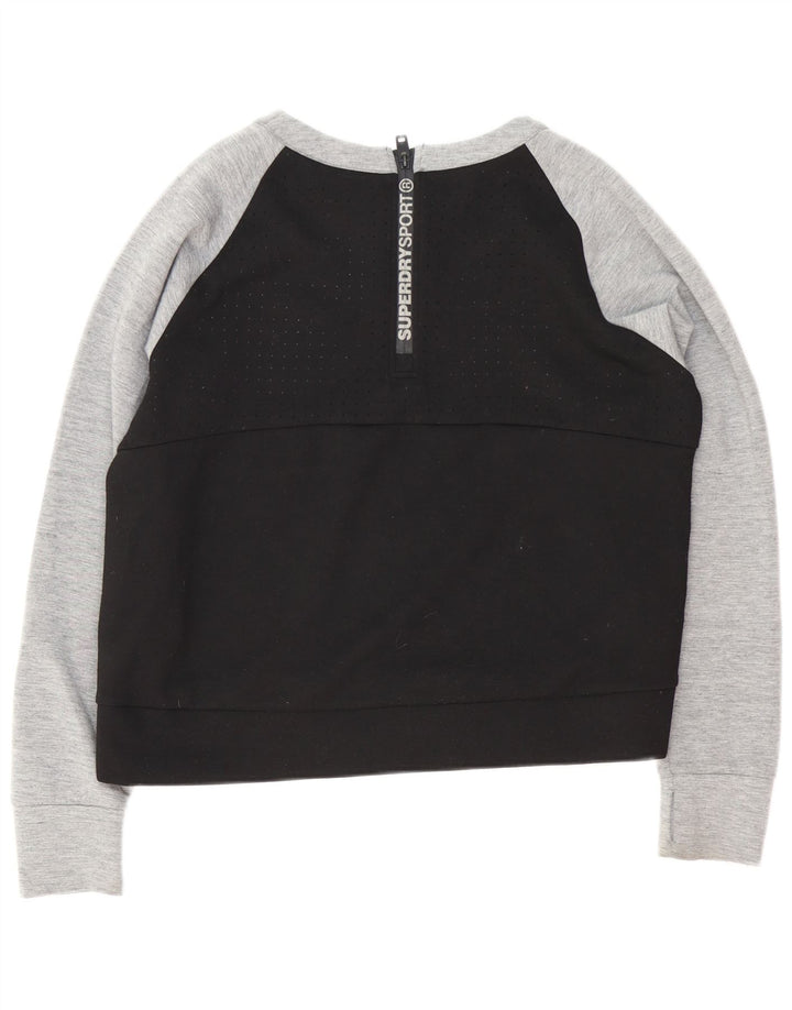 Felpa con grafica da donna Superdry Maglione UK 16 Large Black Colourblock