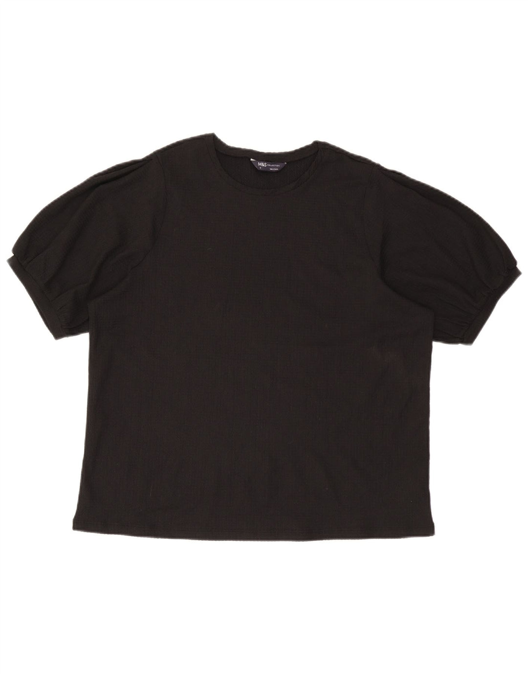 Top camicetta da donna Marks & Spencer UK 18 XL poliestere nero