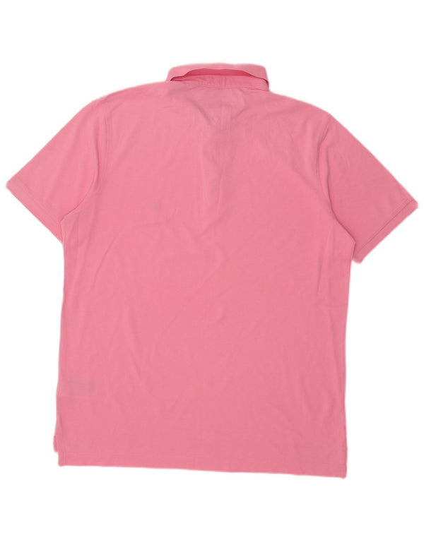 Polo slim fit da uomo Tommy Hilfiger 2XL cotone rosa