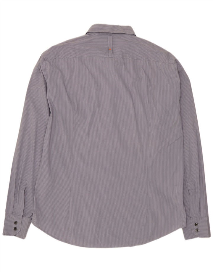 Camicia da uomo HUGO BOSS XL in cotone gessato blu