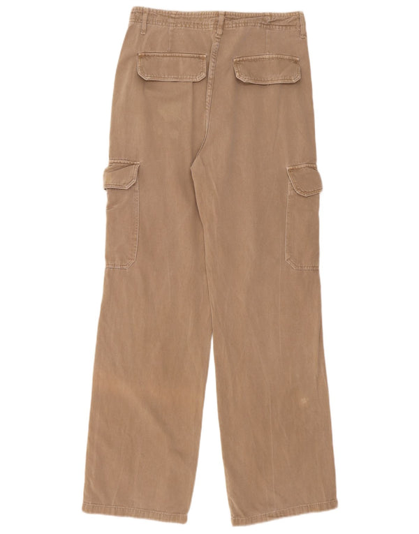 Zara Womens Straight Cargo Trousers EU 40 Medium W30 L31 Beige