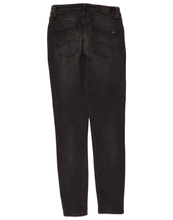 Jeans skinny a vita alta Tommy Hilfiger da donna Santana W28 L30 cotone nero