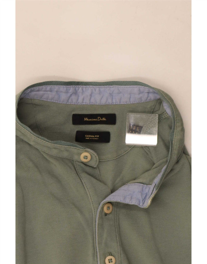 Polo da uomo vestibilità casual Massimo Dutti verde medio