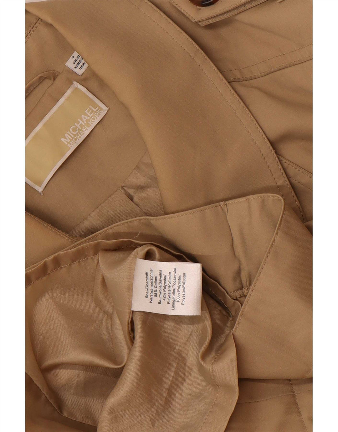 Trench da donna Michael Kors UK 10 piccolo cotone beige