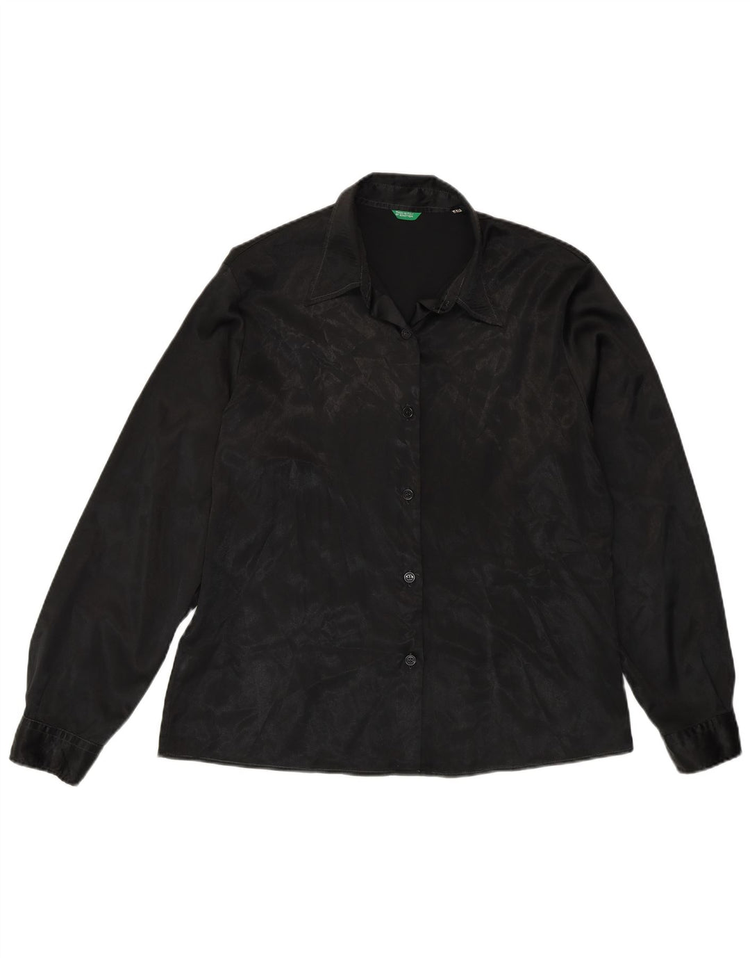 Camicia Donna Benetton IT 48 XL Poliestere Stampa Animalier Nera