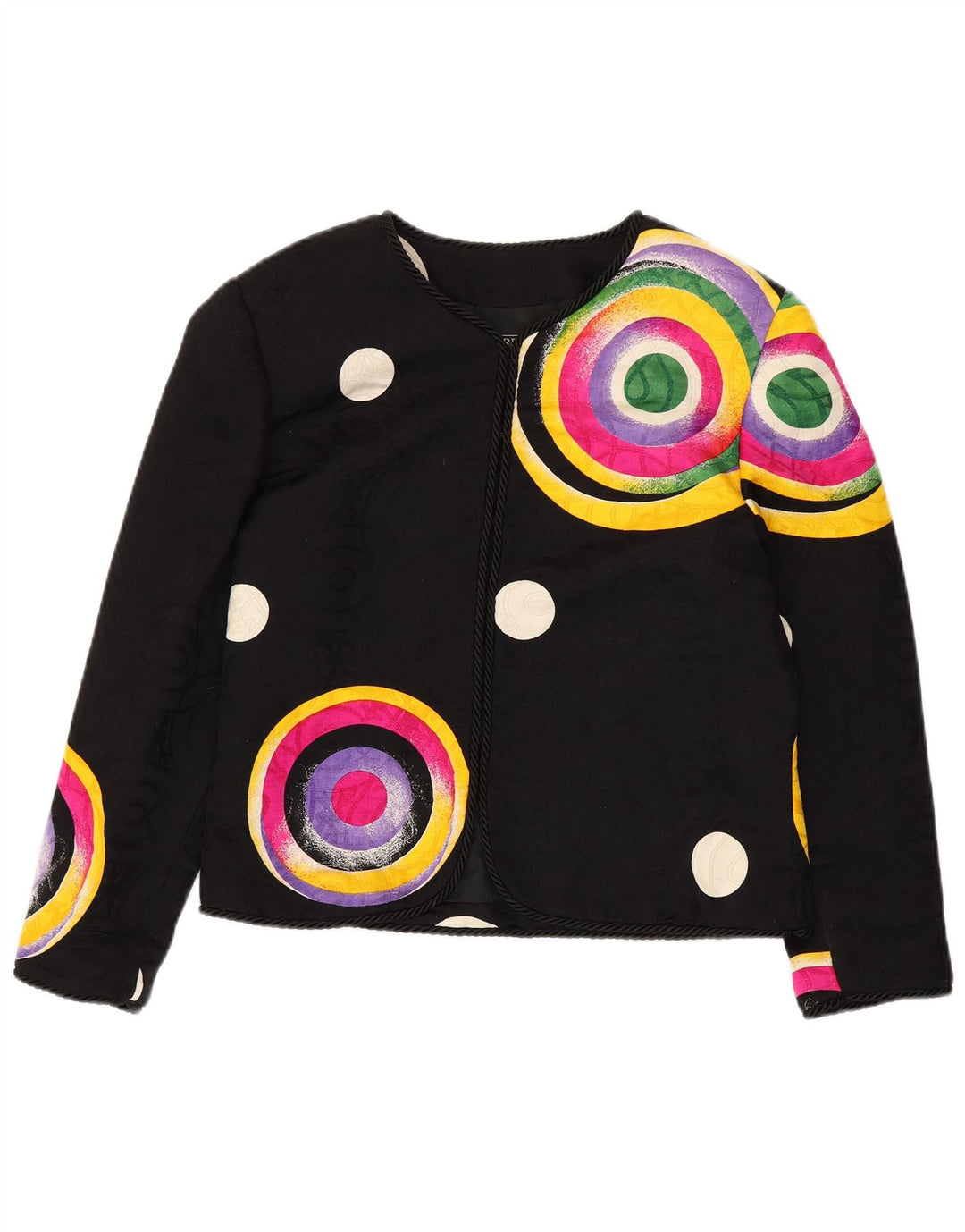 Giacca blazer da donna RENZO COUTURE UK 14 Lana geometrica nera media