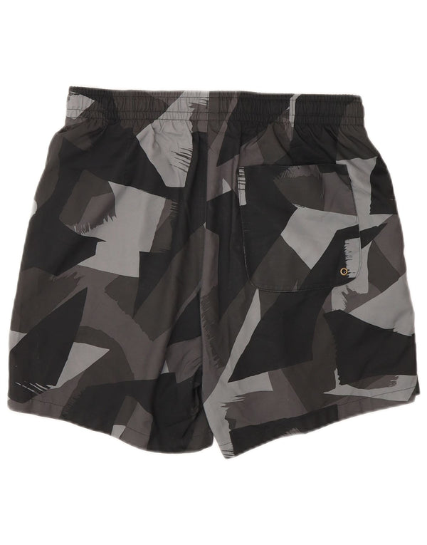 Pantaloncini da bagno Nike da uomo piccoli in poliestere geometrico grigio