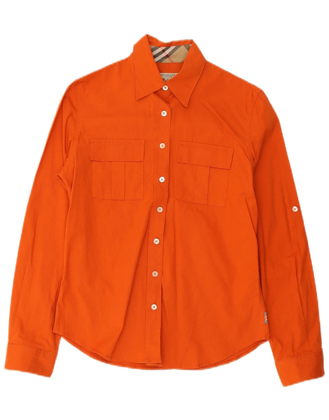 Camicia da donna Burberry UK 10 Small in cotone arancione