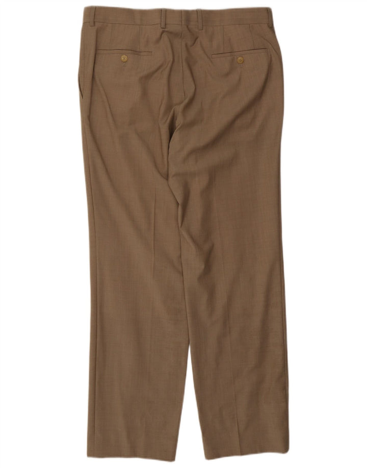 Pantaloni da abito dritti da uomo Hugo Boss W36 L31 Marrone