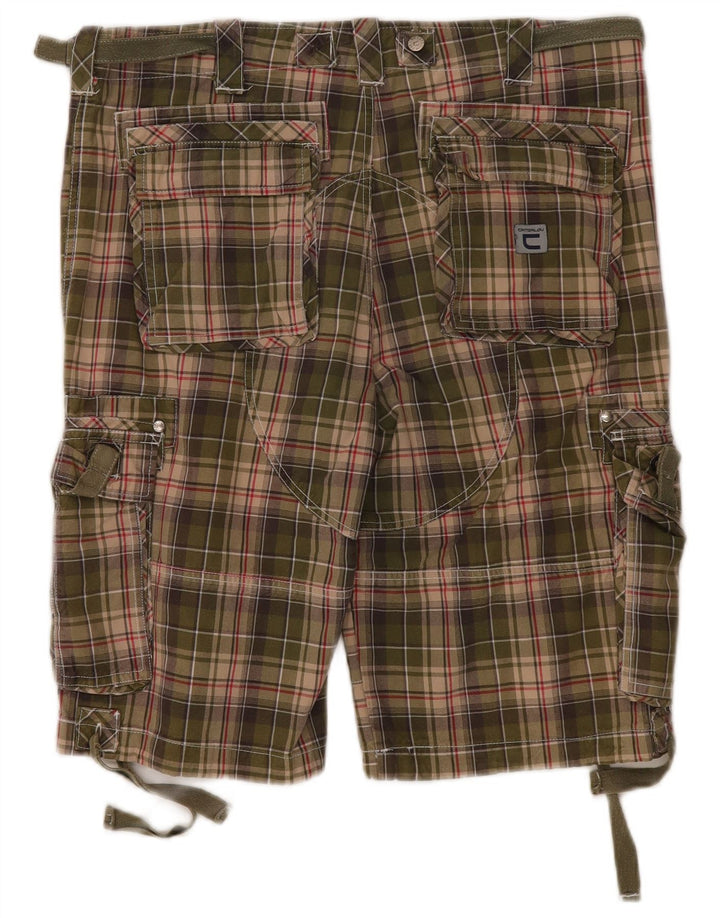 Pantaloncini cargo da uomo Catbalou IT 50 Large W38 cotone a quadri kaki