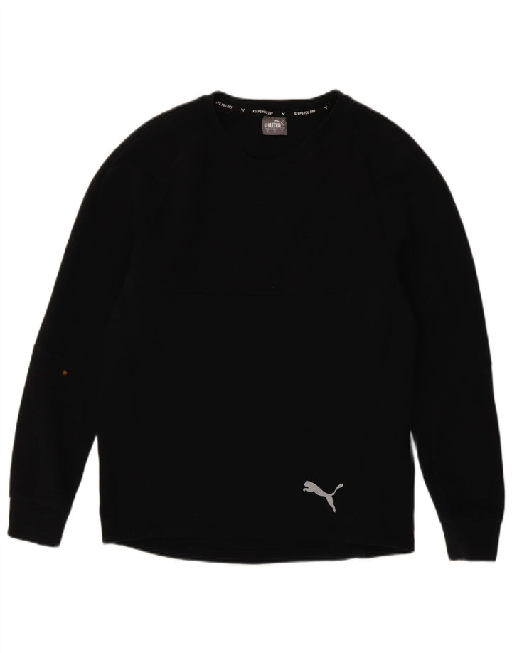 Maglia Puma da uomo a maniche lunghe piccola in cotone blu navy