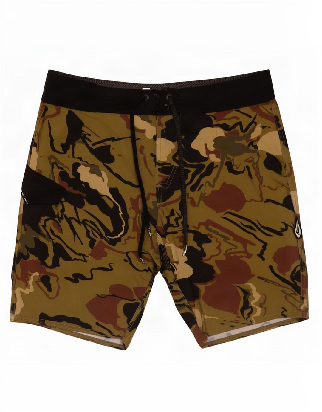 Pantaloncini da bagno da uomo con motivo astratto Volcom medio cachi