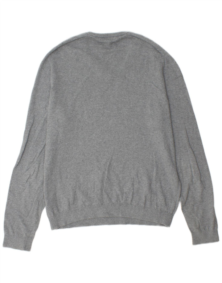 Maglione Gap da uomo con scollo a V grande in cotone grigio