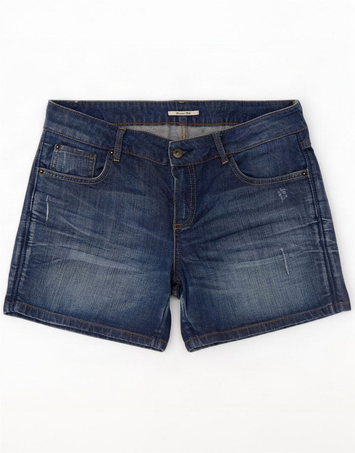 Massimo Dutti Pantaloncini di jeans da donna EU 40 Medio W30 Blu Cotone