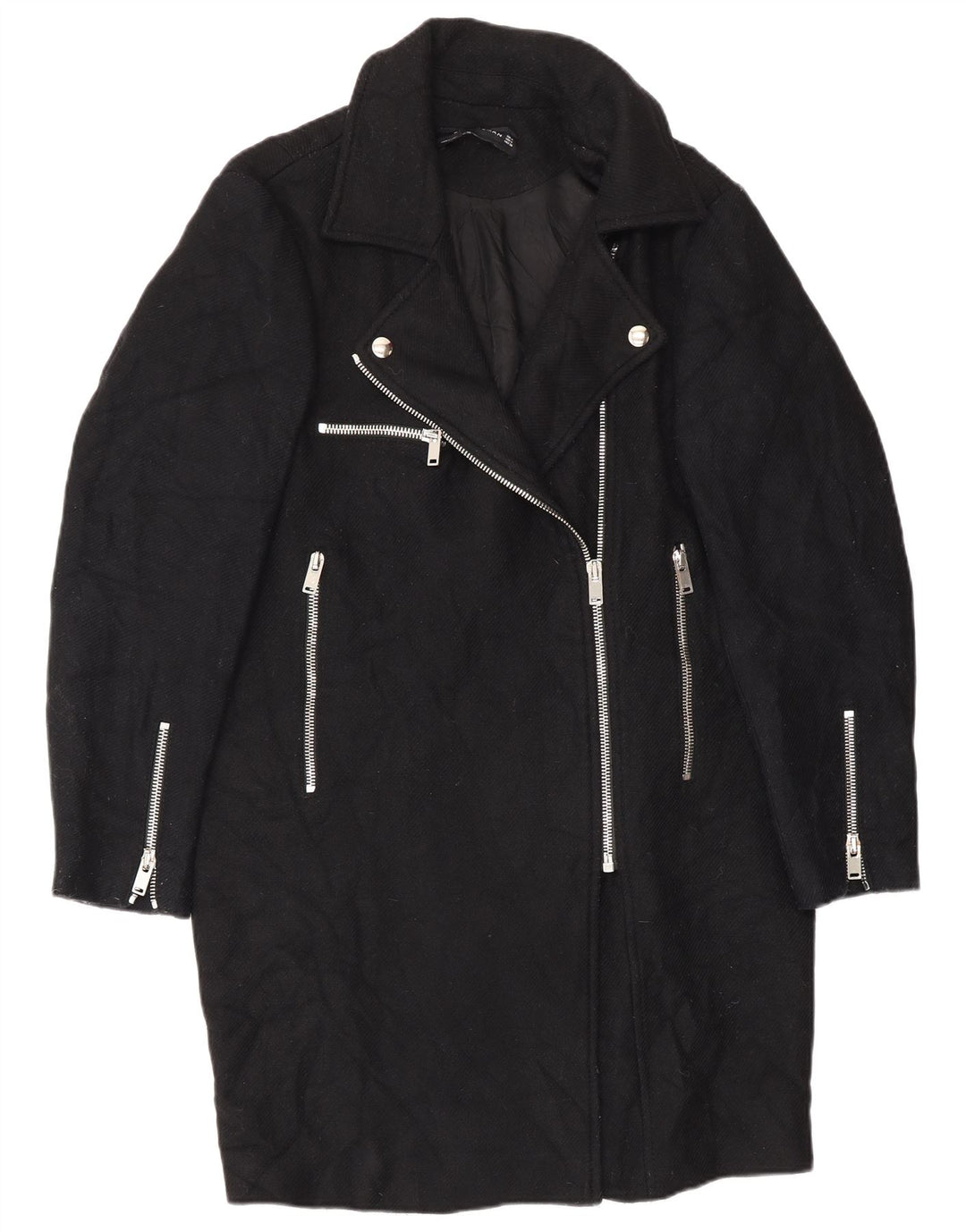 Cappotto Zara da donna UK 14 medio in lana nera