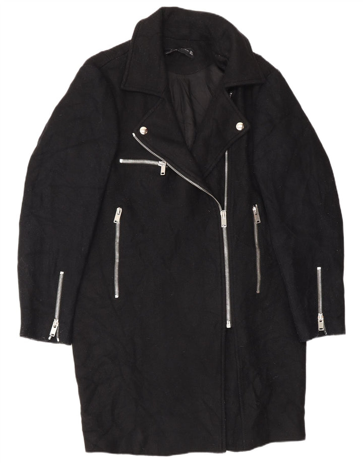 Cappotto Zara da donna UK 14 medio in lana nera