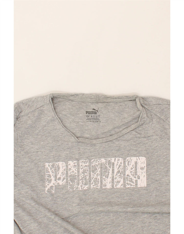PUMA Womens Graphic T-Shirt Top UK 12 Medium  Grey Vintage Puma and Second-Hand Puma from Messina Hembry 