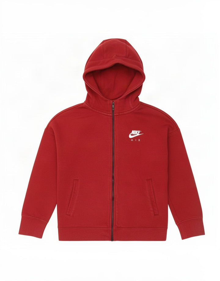 Felpa con cappuccio e zip Nike per ragazzi 10-11 anni in cotone rosso medio