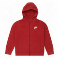 Felpa con cappuccio e zip Nike per ragazzi 10-11 anni in cotone rosso medio