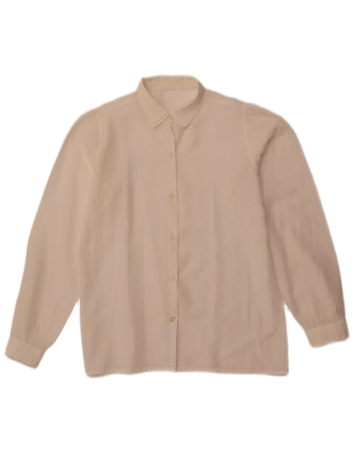 Camicetta da donna VINTAGE IT 42 medio a righe bianco sporco