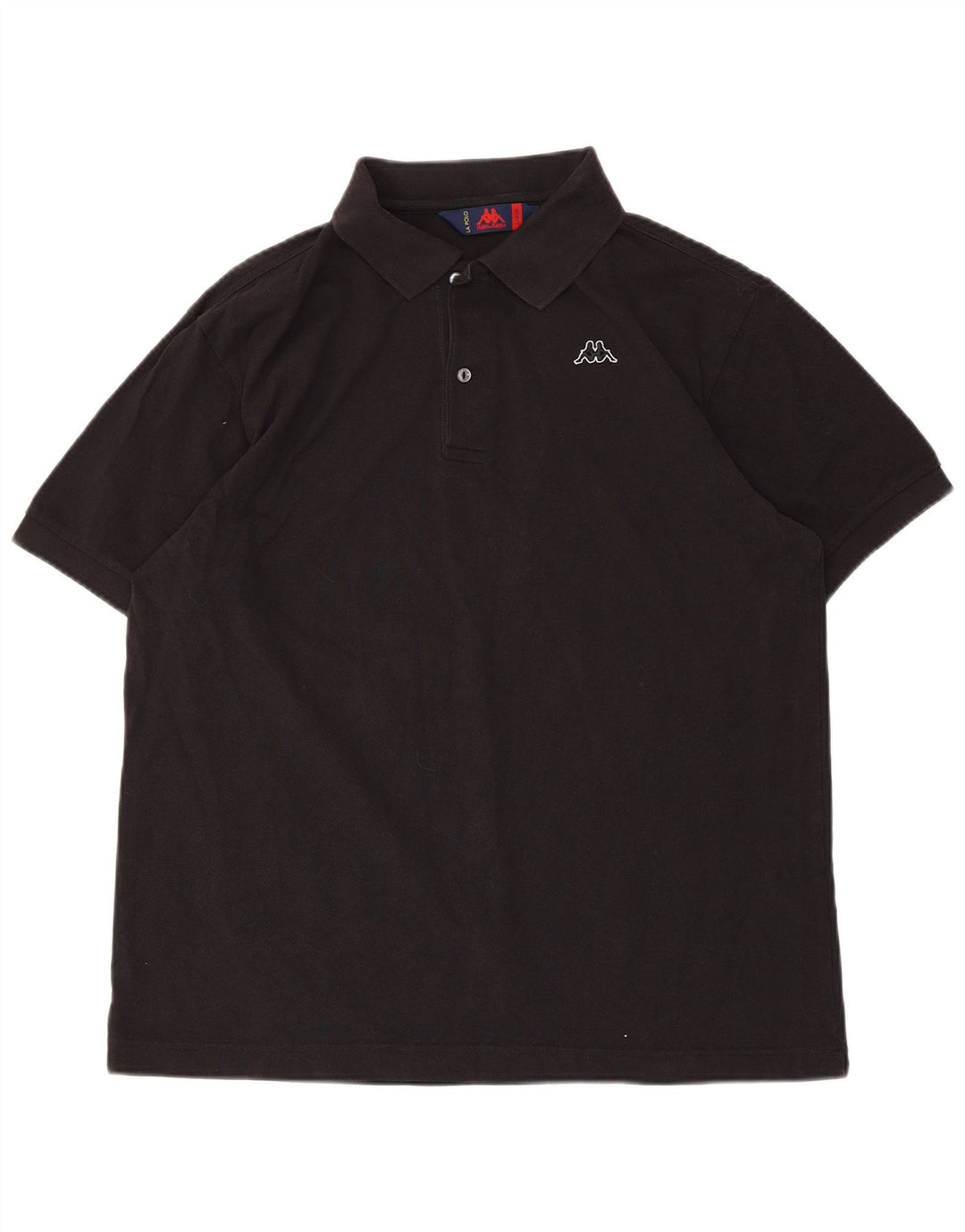 Polo Kappa Uomo Large Nera In Cotone