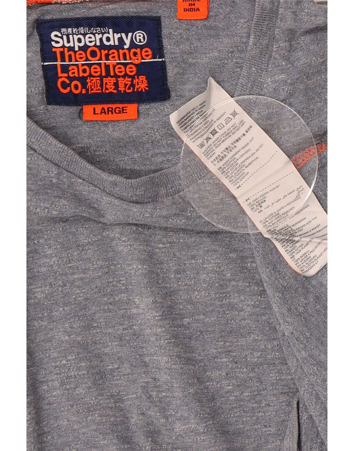 T-shirt da uomo Superdry Top grande in cotone grigio