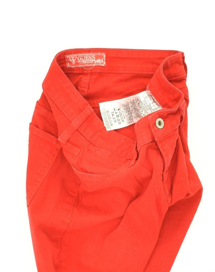 GUESS Womens Straight Casual Trousers W26 L32  Red Cotton | Vintage Guess | Thrift | Second-Hand Guess | Used Clothing | Messina Hembry 